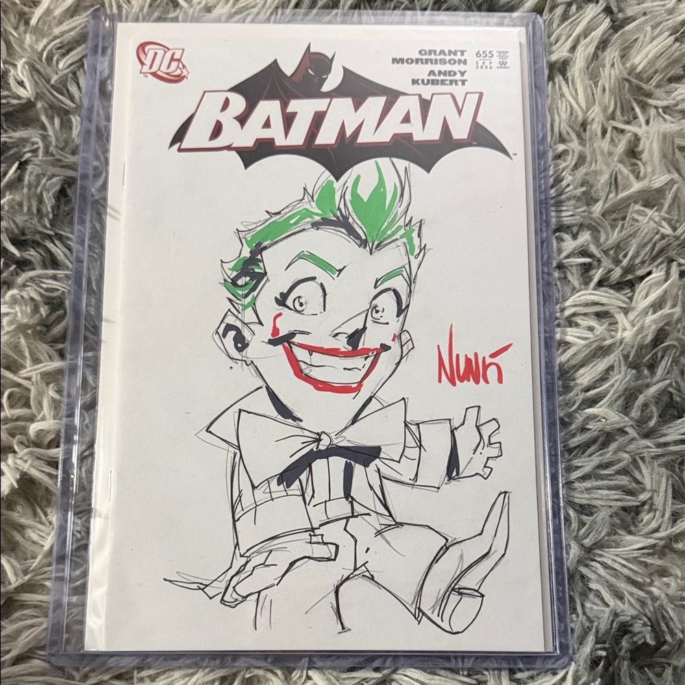Batman Comic with Joker Sketch 1/1 by Eddie Nunez